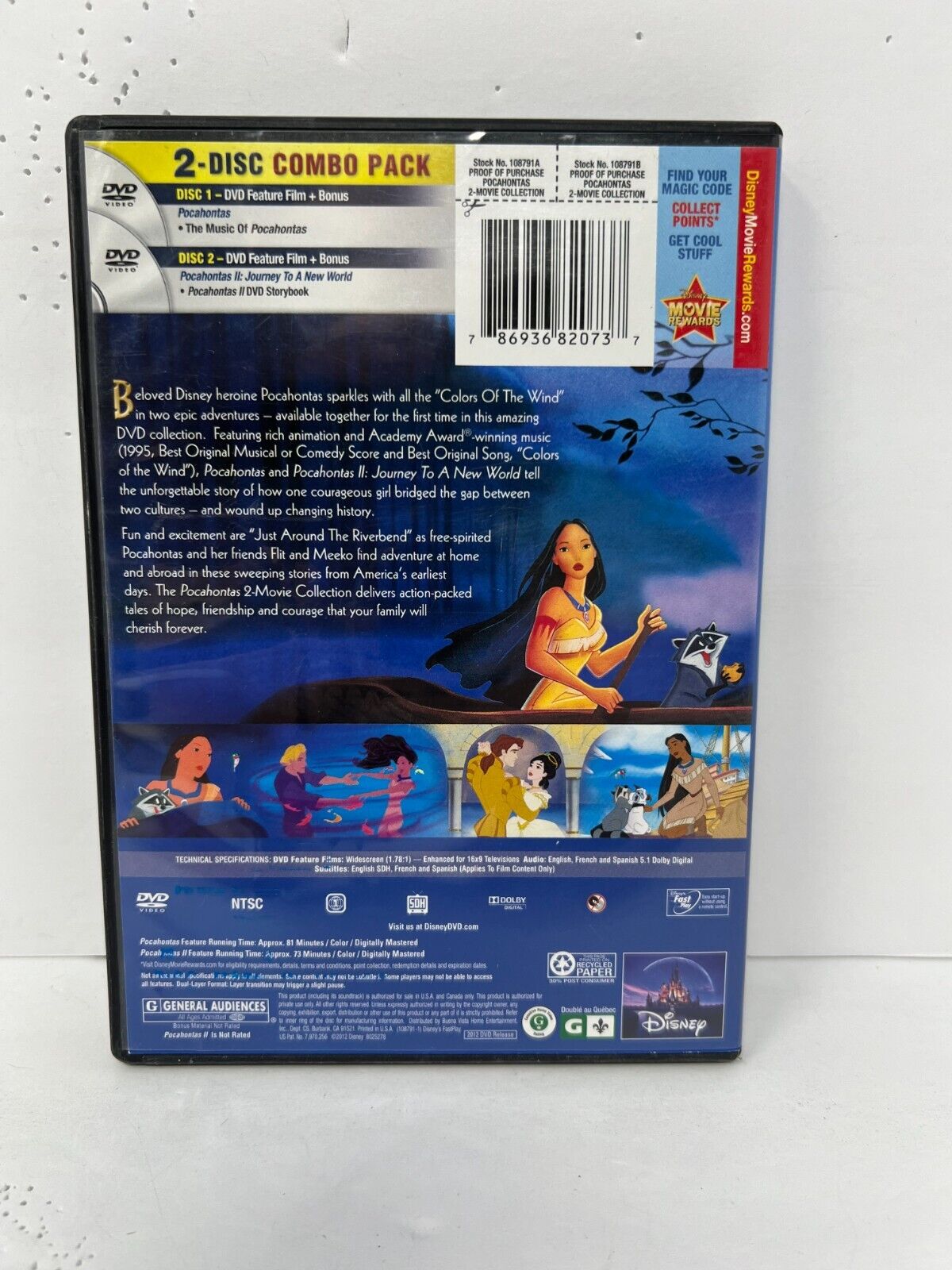 Pocahontas / Pocahontas II Collection (DVD) Disney Classic Good Condition!!!