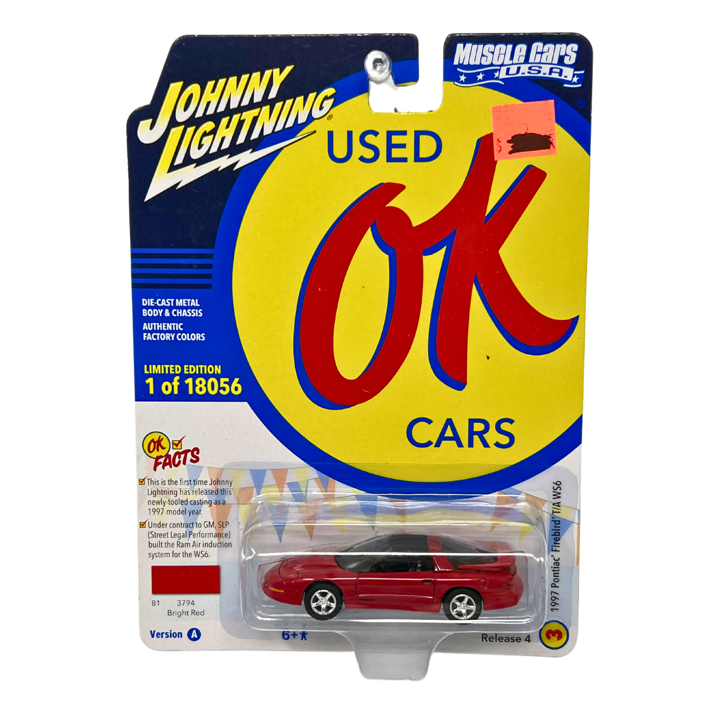 Johnny Lightning Used OK Cars 1997 Pontiac Firebird TA 1:64 Diecast Version A