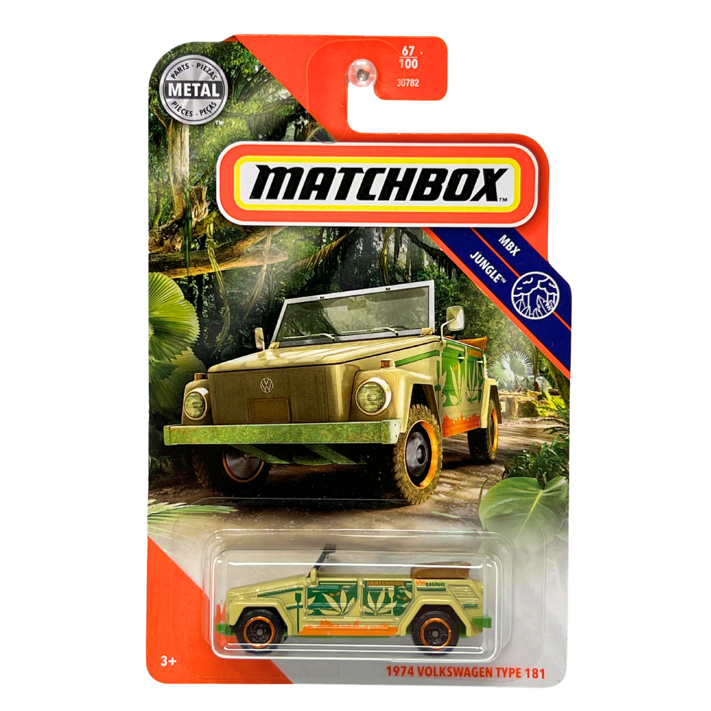 Matchbox MBX Jungle 1974 Volkswagen Type 181 1:64 Diecast