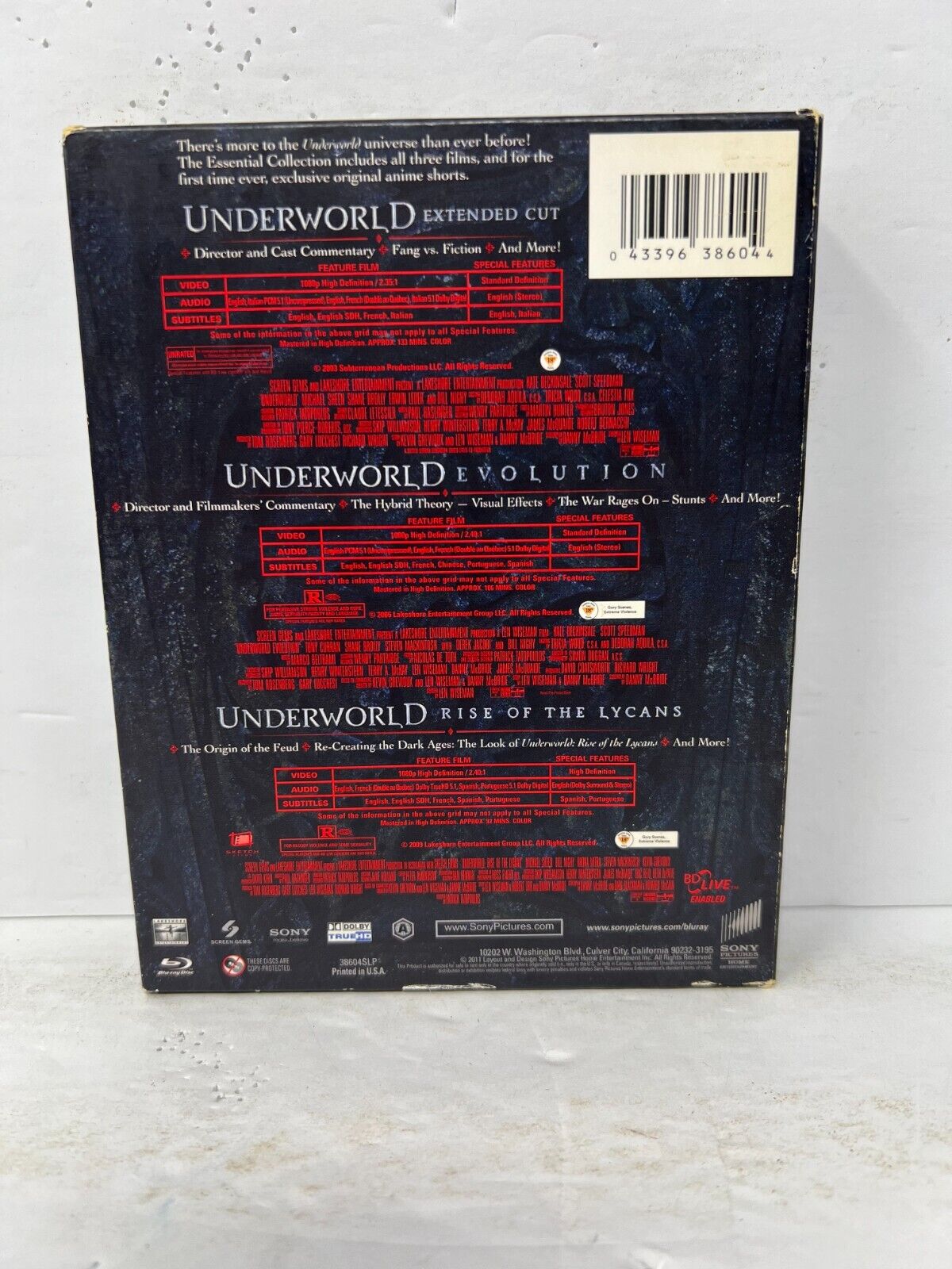 Underworld Quadrilogy (Blu-ray) Fantasy Good Condition!!!