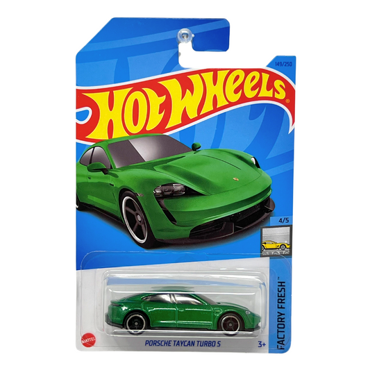 Hot Wheels Factory Fresh Porsche Taycan Turbo S Green 1:64 Diecast V3