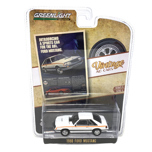 Greenlight 1980 Ford Mustang Vintage Ad Cars (Series 4) 1:64 Diecast