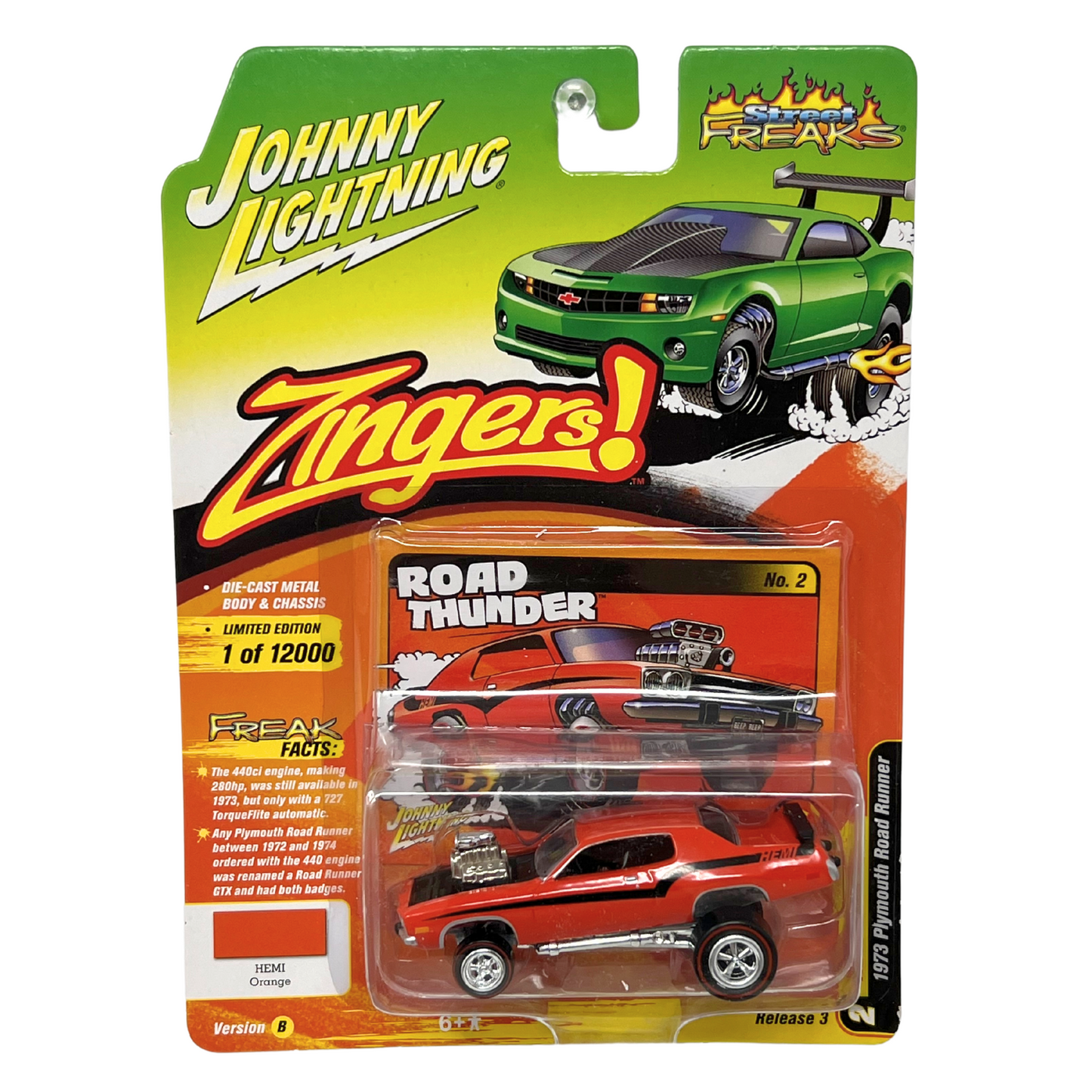 Johnny Lightning Zingers! 1973 Plymouth Road Runner 1:64 Diecast Version B