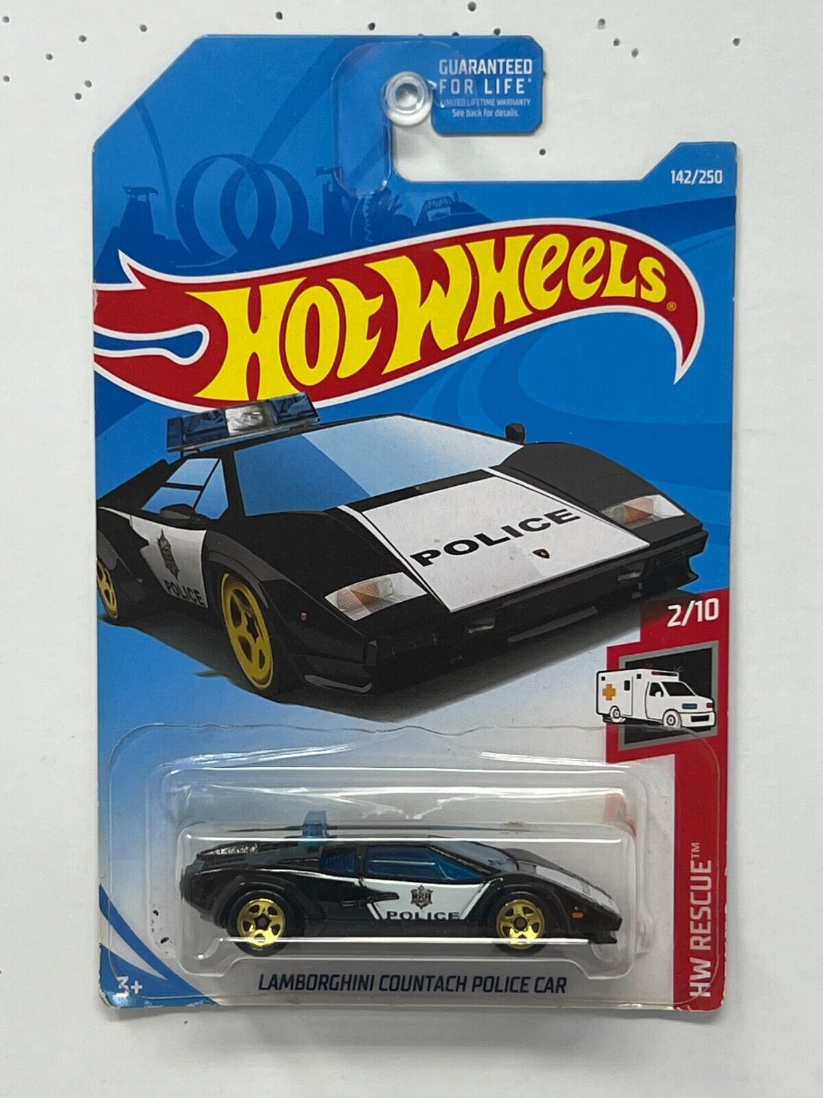 Hot Wheels HW Rescue Lamborghini Countach Police Car 1:64 Diecast