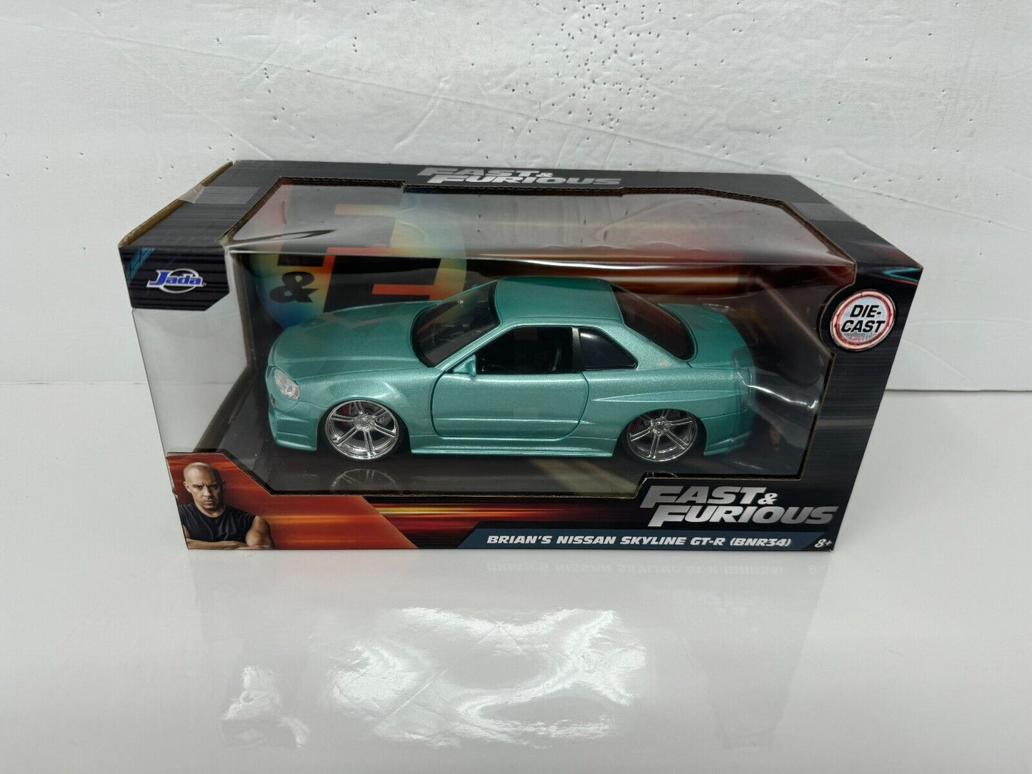 Jada Fast & Furious Brian's Nissan Skyline GT-R (BNR34) 1:24 Diecast Aqua