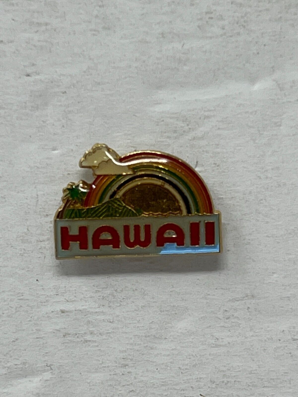 Hawaii Rainbow Palm Tree Travel Trip Souvenir Cities & States Lapel Pin P1