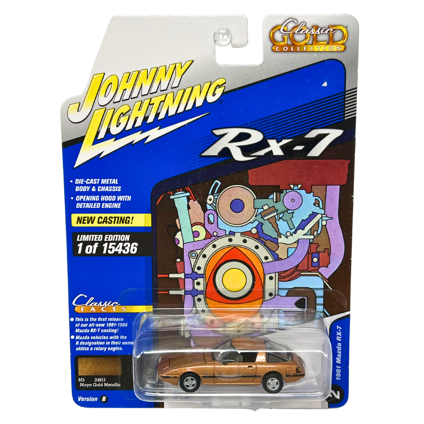 Johnny Lightning Classic Gold 1981 Mazda RX-7 1:64 Diecast Version B