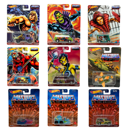 Hot Wheels Premium Masters of the Universe MOTU 1:64 Diecast Lot of 9