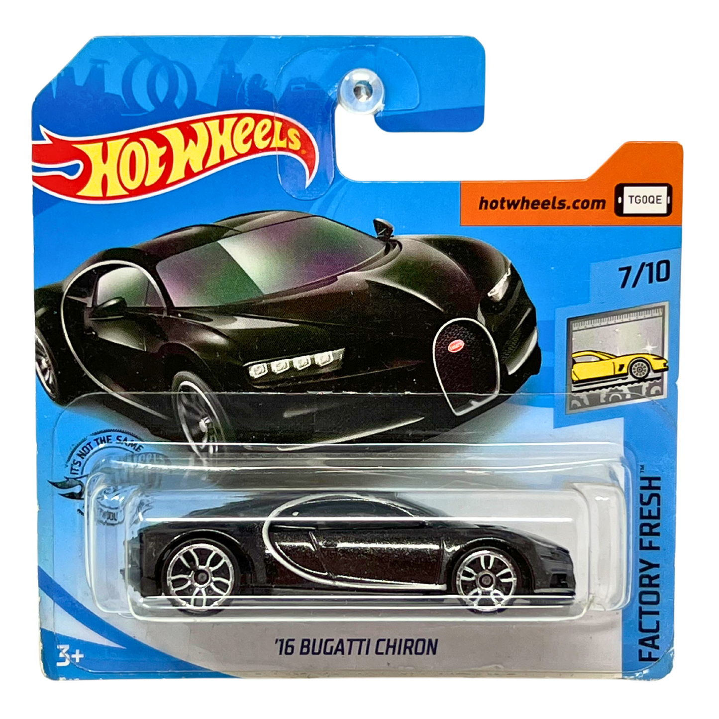 Hot Wheels Factory Fresh 2016 Bugatti Chiron Black 1:64 Diecast Short Card