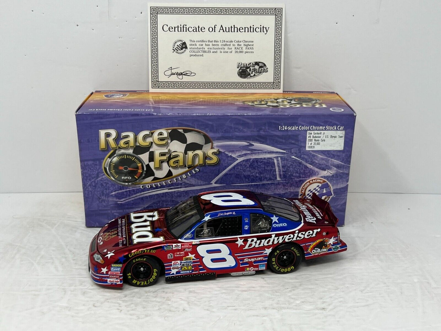 Action Nascar #8 Dale Earnhardt Jr. Budweiser U.S. Olympic Chrome 1:24 Diecast