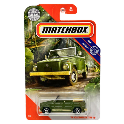 Matchbox MBX Jungle 1974 Volkswagen Type 181 1:64 Diecast