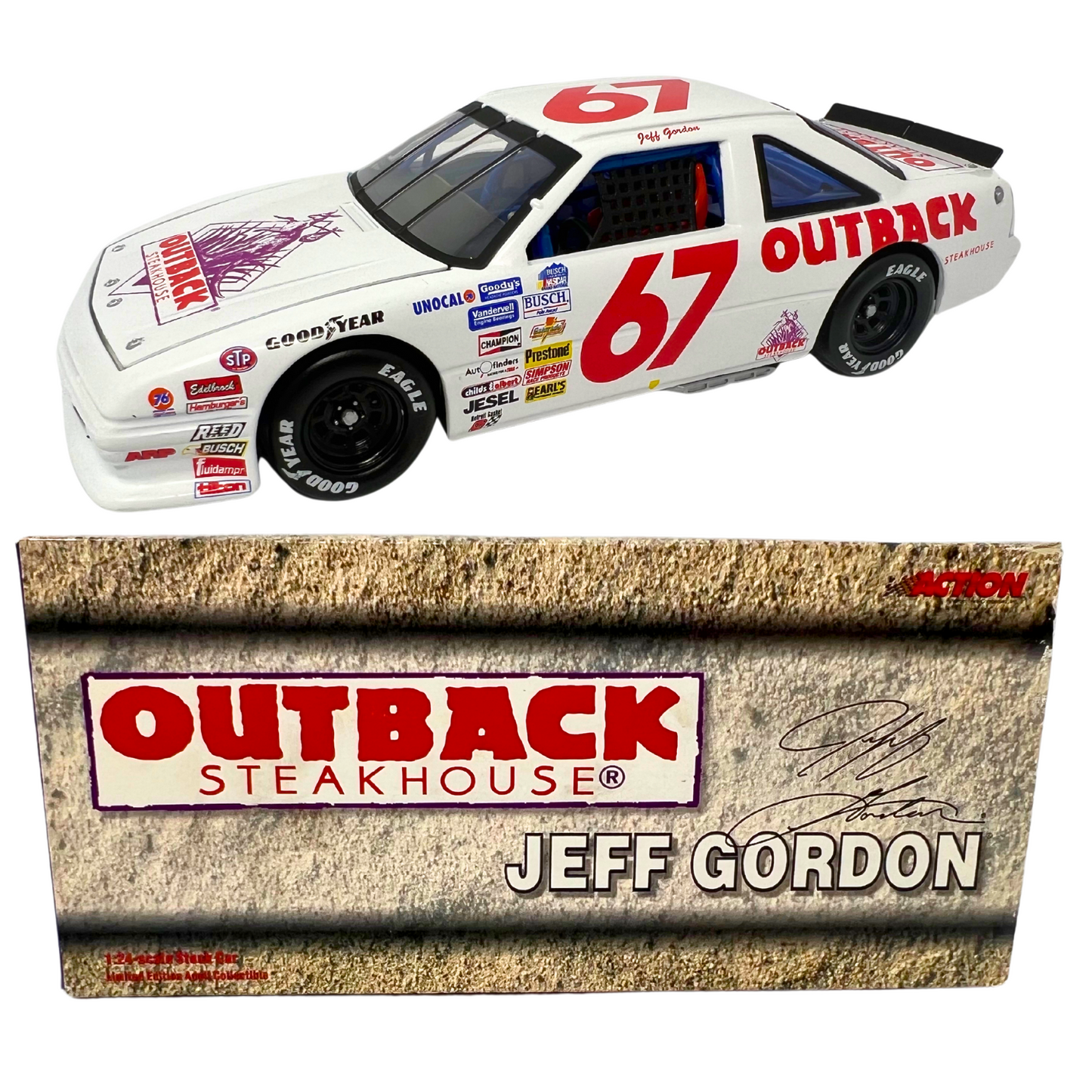 Action Nascar #67 Jeff Gordon Outback Steakhouse 1990 Pontiac 1:24 Diecast