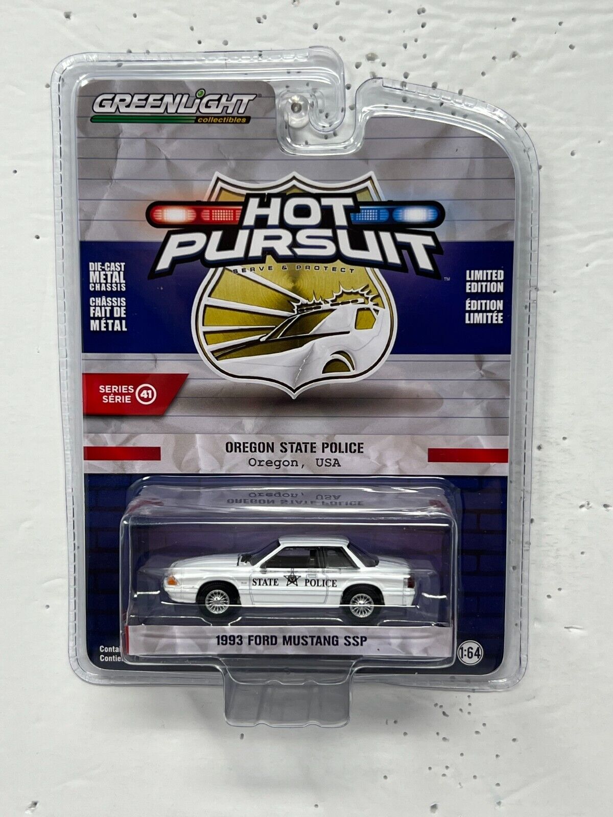Greenlight Hot Pursuit 1993 Ford Mustang SSP 1:64 Diecast