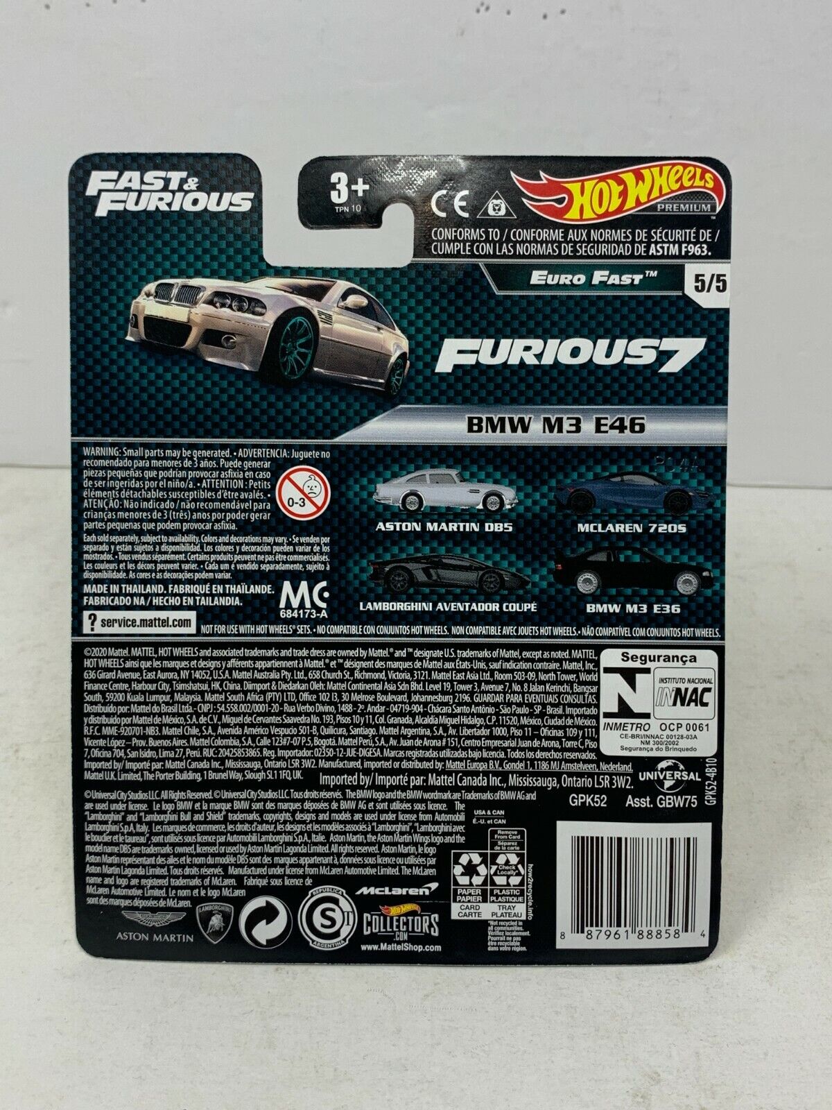 Hot Wheels Premium Fast & Furious Euro Fast BMW M3 E46 1:64 Diecast