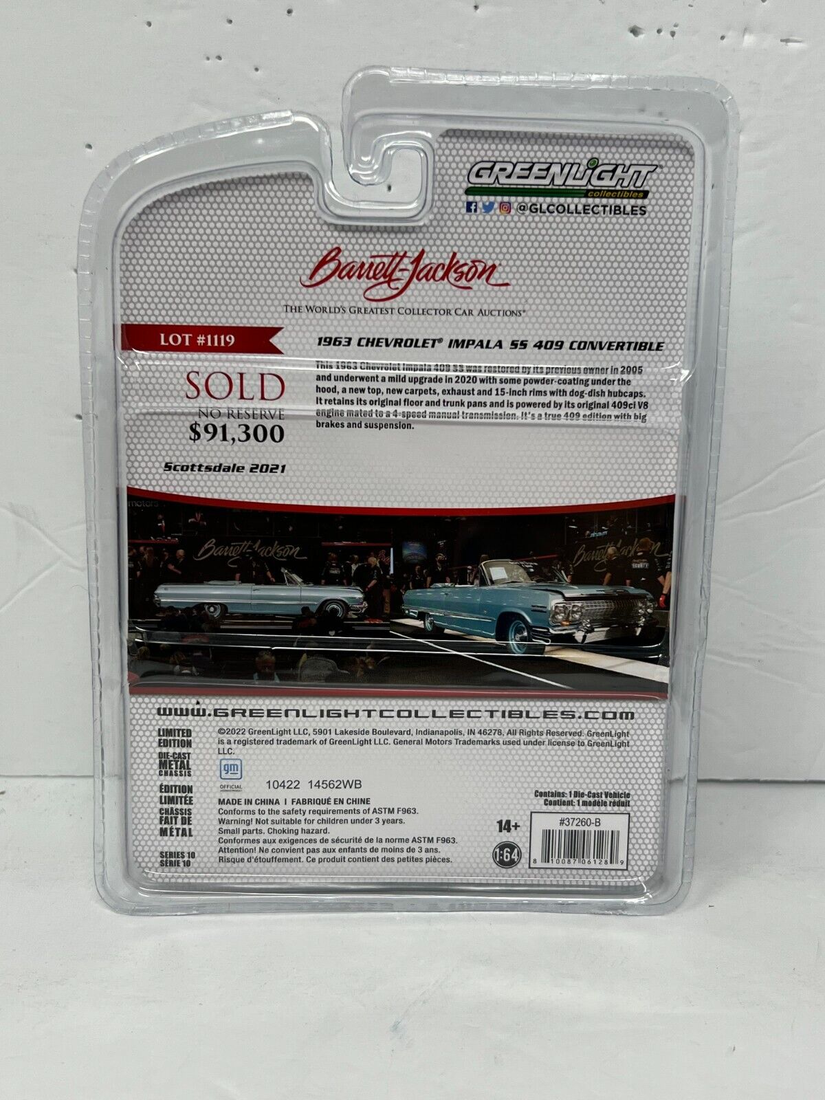 Greenlight Barrett-Jackson 1963 Chevrolet Impala SS 409 Convertible 1:64 Diecast