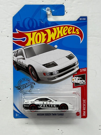 Hot Wheels HW Rescue Police Nissan 300ZX Twin Turbo 1:64 Diecast White