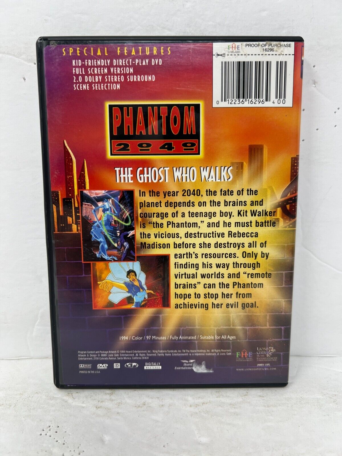 Phantom 2040: The Ghost Who Walks (DVD) Sci-Fi Good Condition!!!