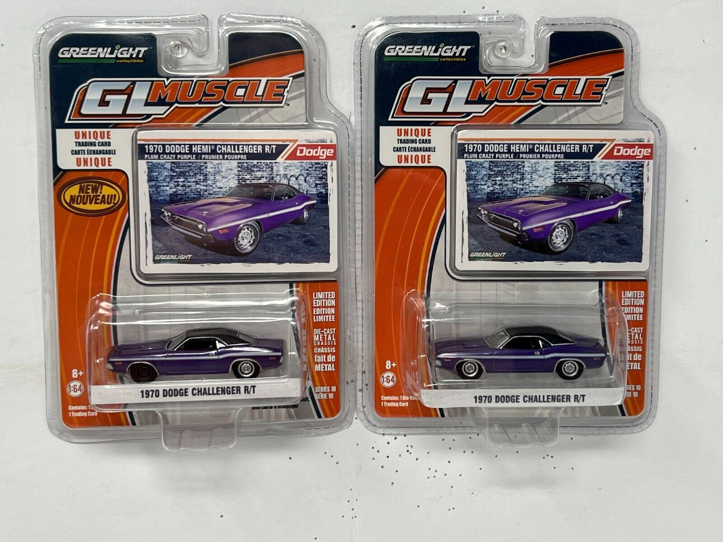 Greenlight GL Muscle 1970 Dodge Challenger RT 2 Pack Reg & Variant 1:64 Diecast