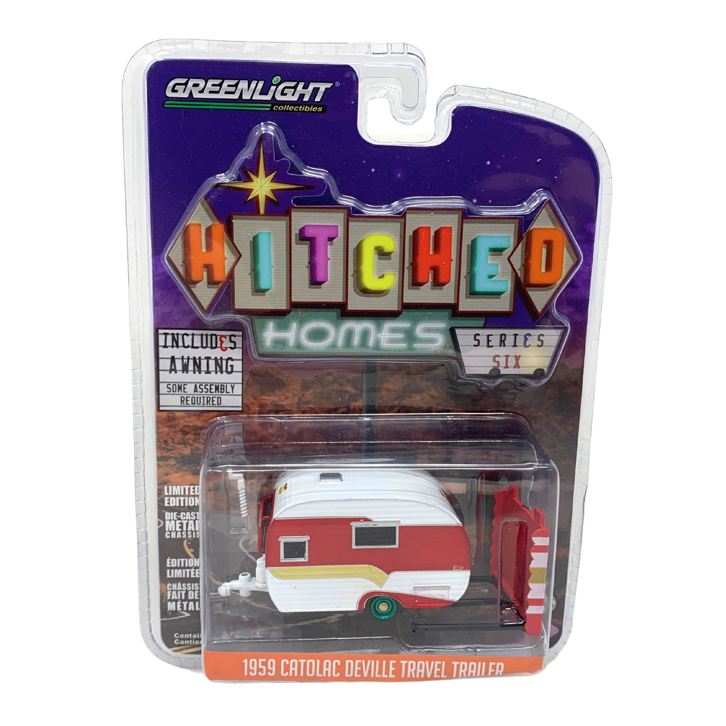 Greenlight Hitched Home 1959 Catolac Deville Trailer Green Machine 1:64 Diecast