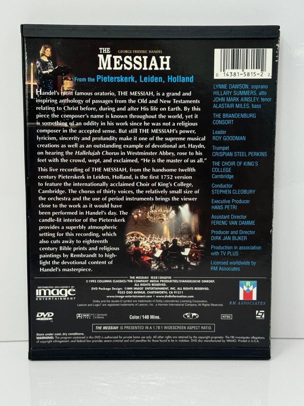 Handel: The Messiah: Choir Of King's College (DVD) Music Good Condition!!!