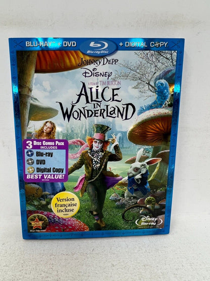 Alice in Wonderland (Blu-ray) Tim Burton Disney Live Action Good Condition!!!