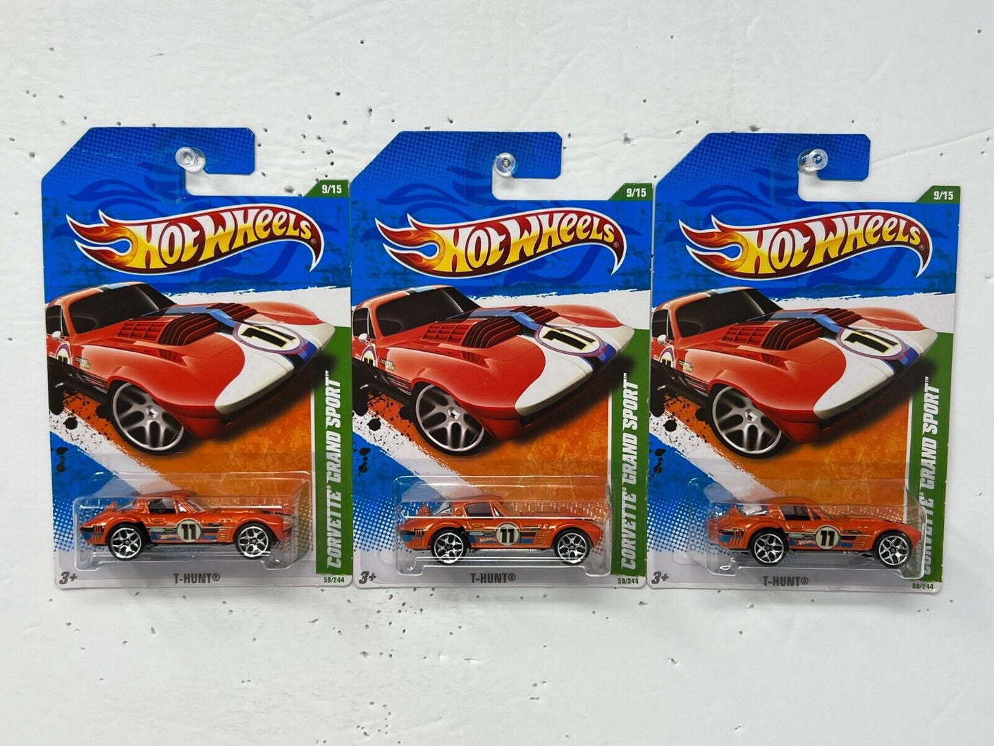 Hot Wheels Treasure Hunt Corvette Grand Sport 1:64 Diecast 2011 Lot of 3