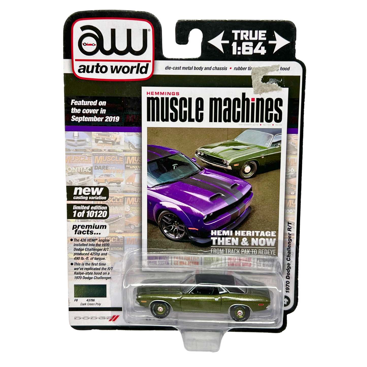 Auto World Muscle Machines 1970 Dodge Challenger R/T 1:64 Diecast