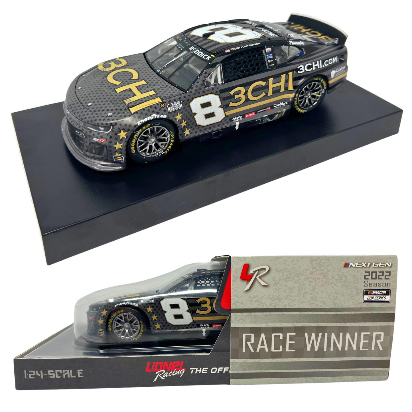 Lionel Nascar #8 Tyler Reddick 3CHI Salutes Win 2022 Camaro ZL1 1:24 Diecast