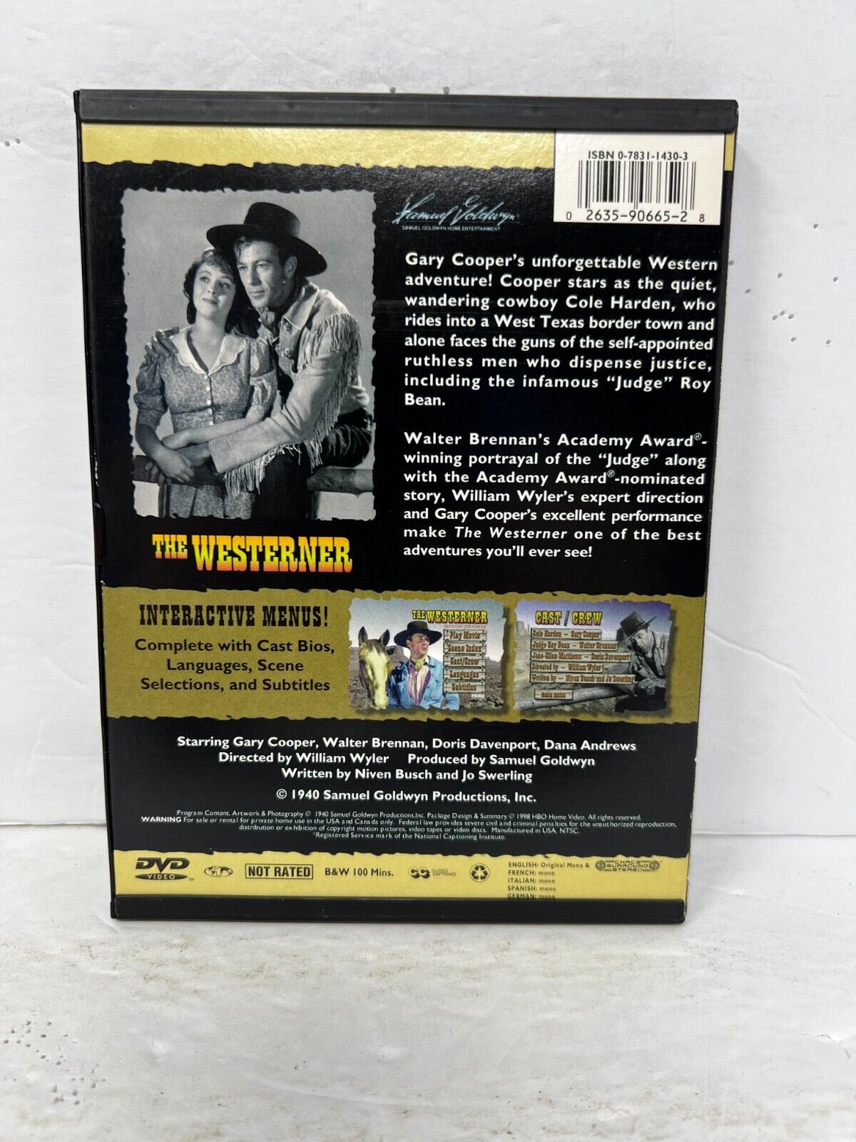 The Westerner (DVD) Western Good Condition!!!