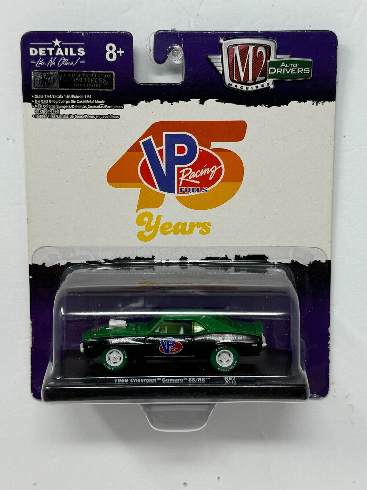 M2 Machines VP Racing Fuels 1969 Chevrolet Camaro SS/RS Chase 1:64 Diecast