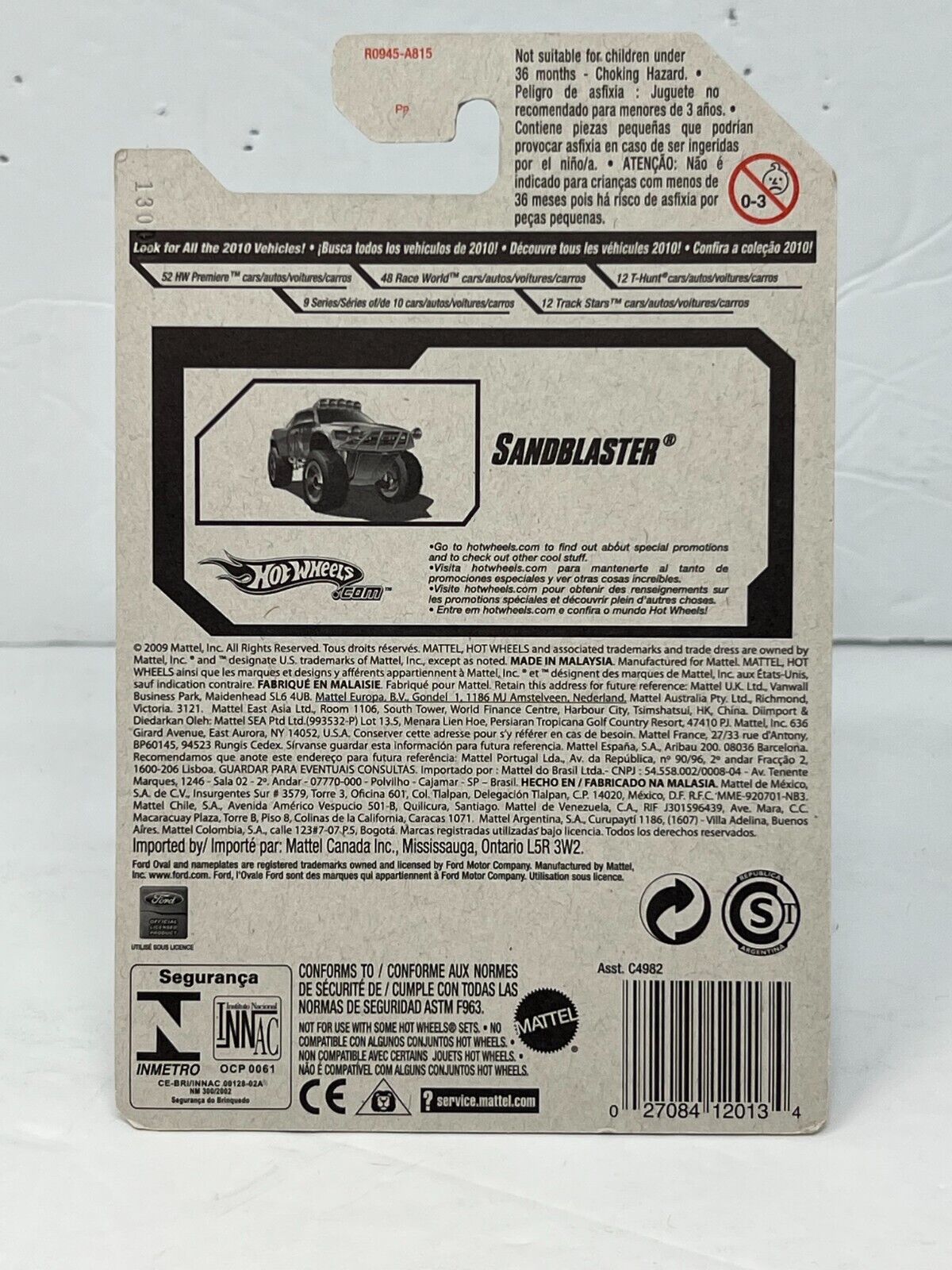 Hot Wheels 2010 HW Premiere Sandblaster Fantasy Cars 1:64 Diecast