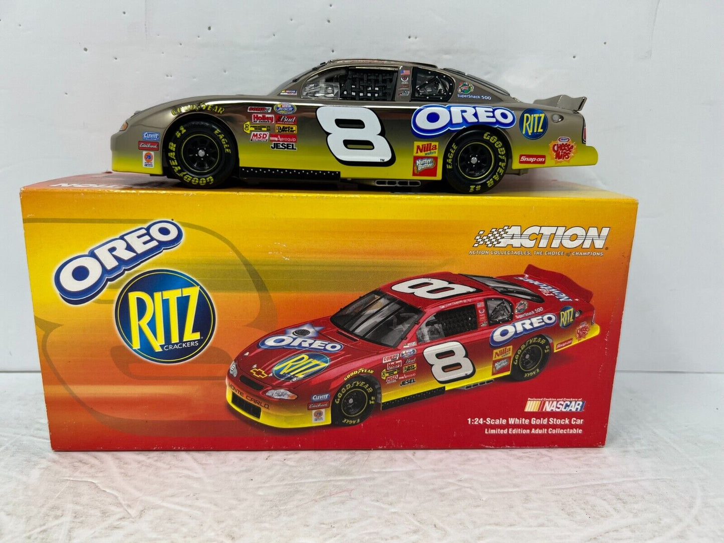 Action Nascar #8 Dale Earnhardt Jr Ritz Oreo Dealers 18K White Gold 1:24 Diecast