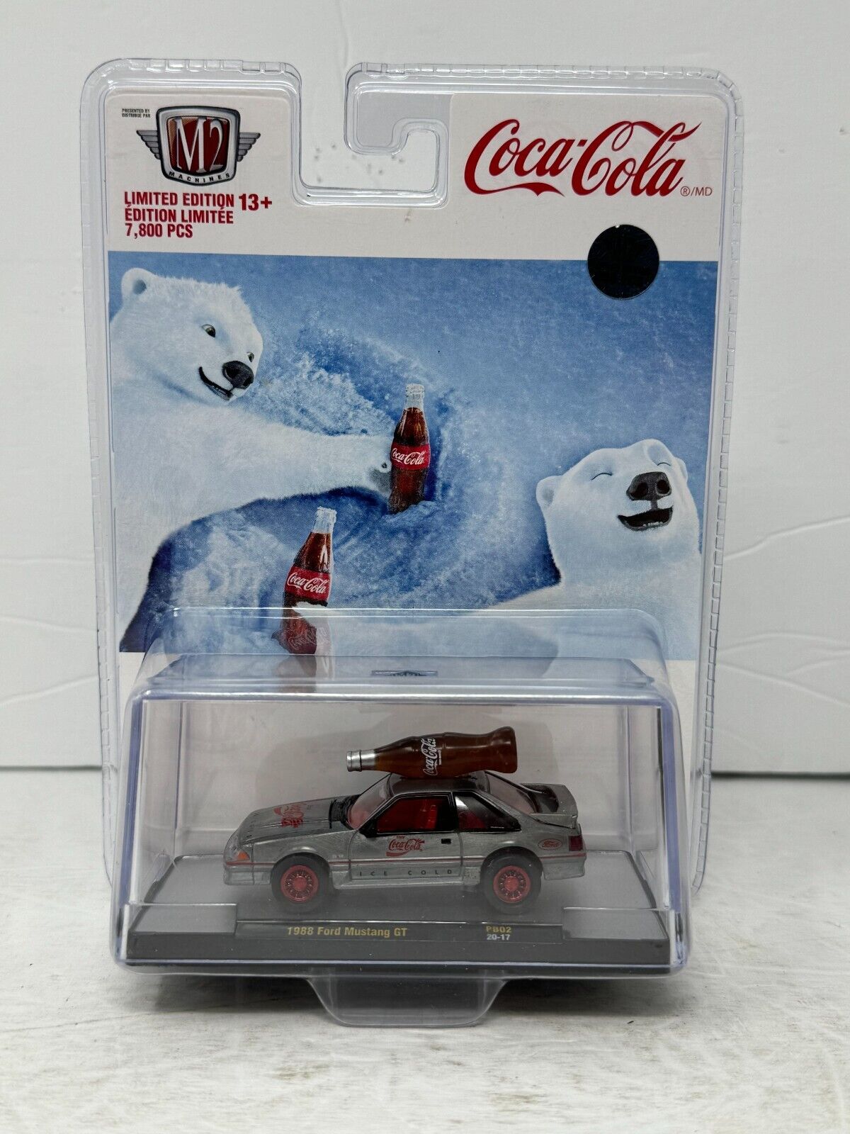 M2 Machines Coca-Cola 1988 Ford Mustang GT Raw Chase 1:64 Diecast