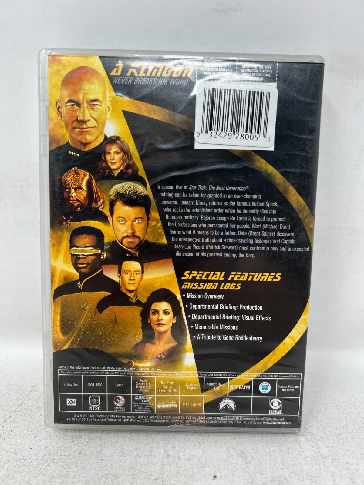 Star Trek The Next Generation Season 5 (DVD) TV Series Boxset Good Condition!!!
