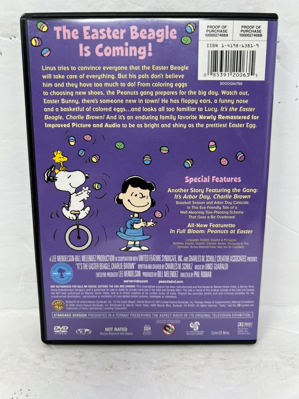 Peanuts: It's The Easter Beagle (DVD) Kids Cartoon Good Condition!!!