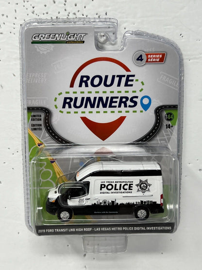 Greenlight Route Runners 2019 Ford Transit LWB High Roof 1:64 Diecast