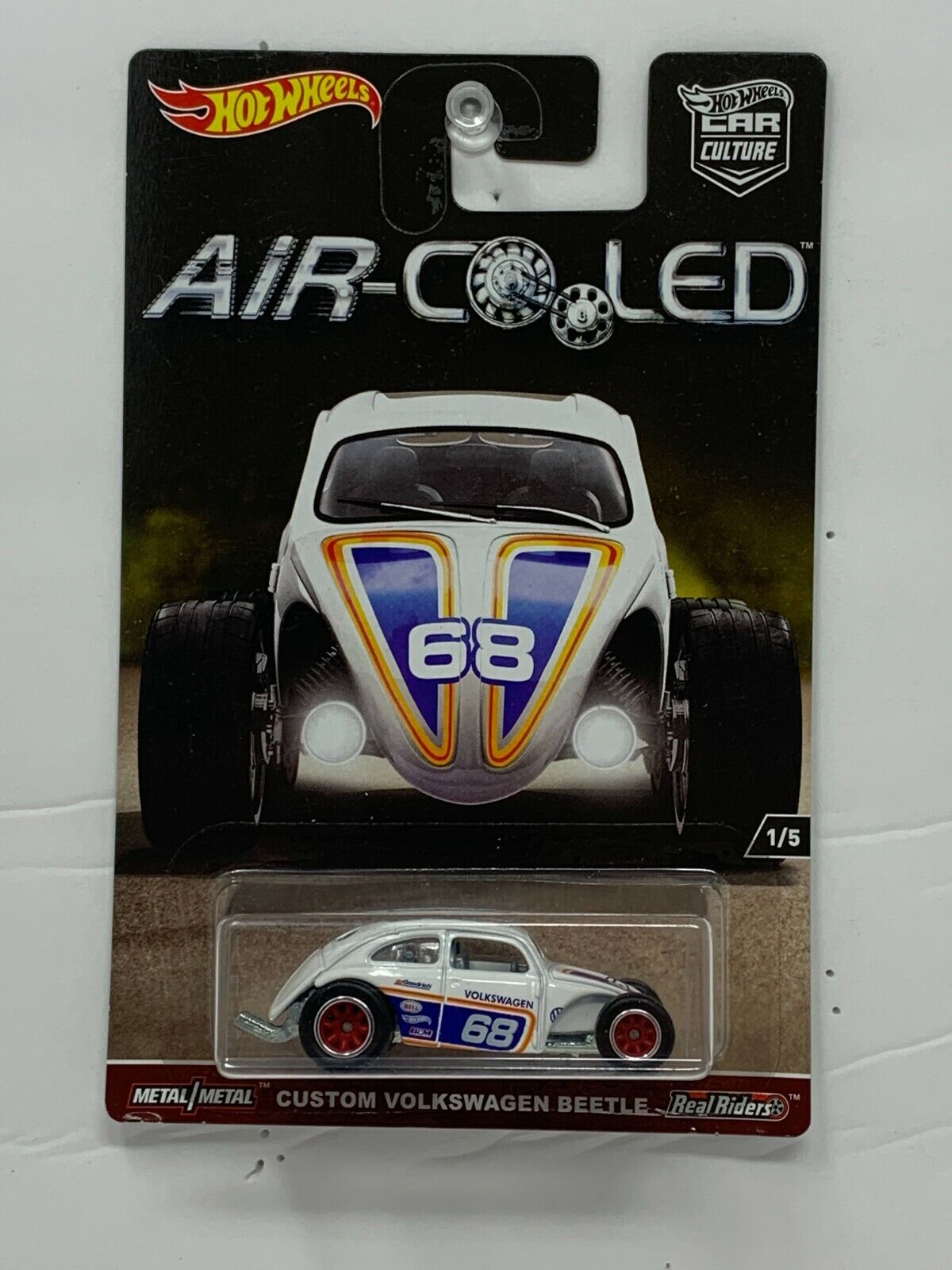 Hot Wheels Air-Cooled Custom Volkswagen Beetle Real Riders 1:64 Diecast