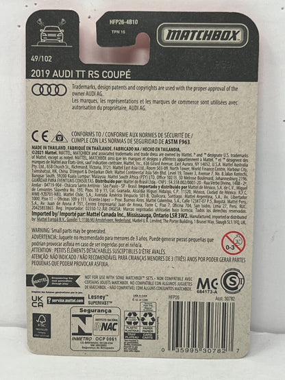 Matchbox 2019 Audi TT RS Coupe 1:64 Diecast