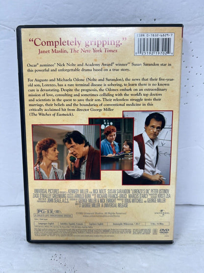 Lorenzo's Oil (DVD) Drama Good Condition!!!