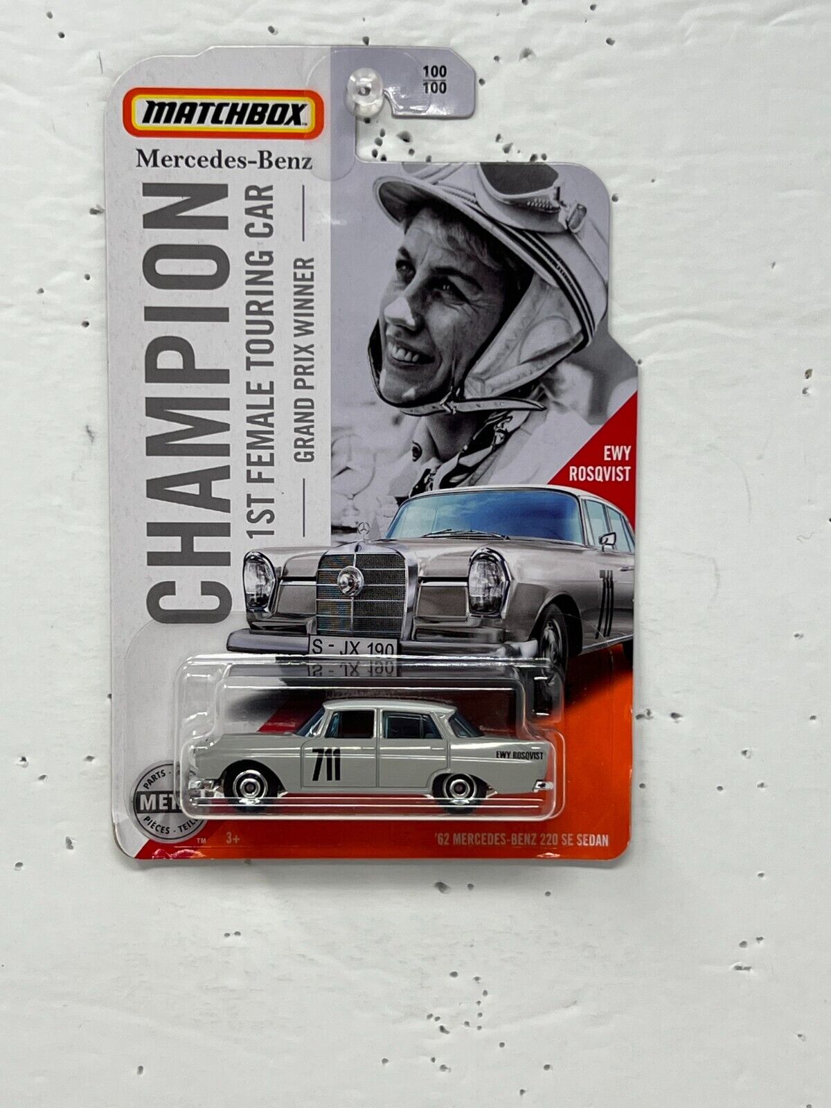 Matchbox Ewy Rosqvist Grand Prix 1962 Mercedes-Benz 220 SE Sedan 1:64 Diecast V3