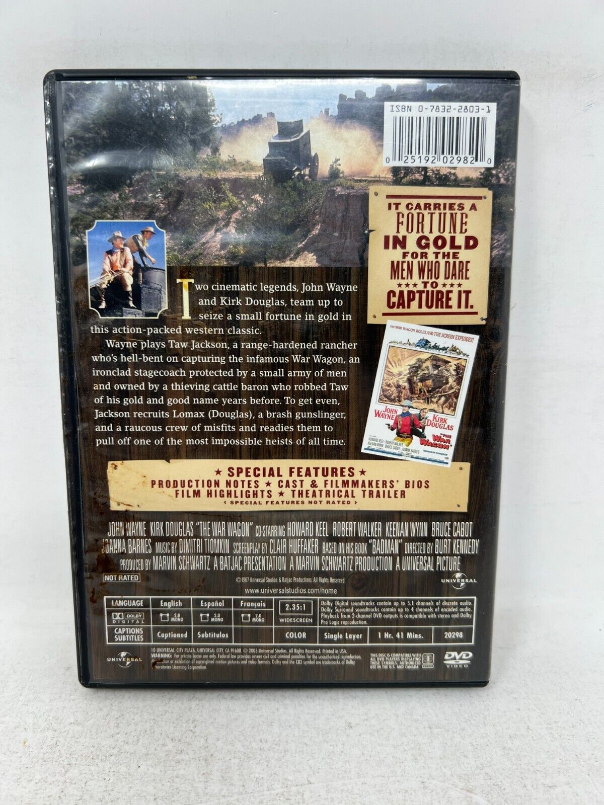 The War Wagon (DVD) John Wayne Western Good Condition!!!