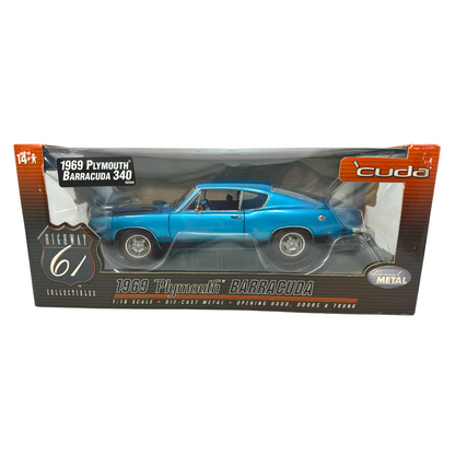 Highway 61 1969 Plymouth Barracuda 340 1:18 Diecast