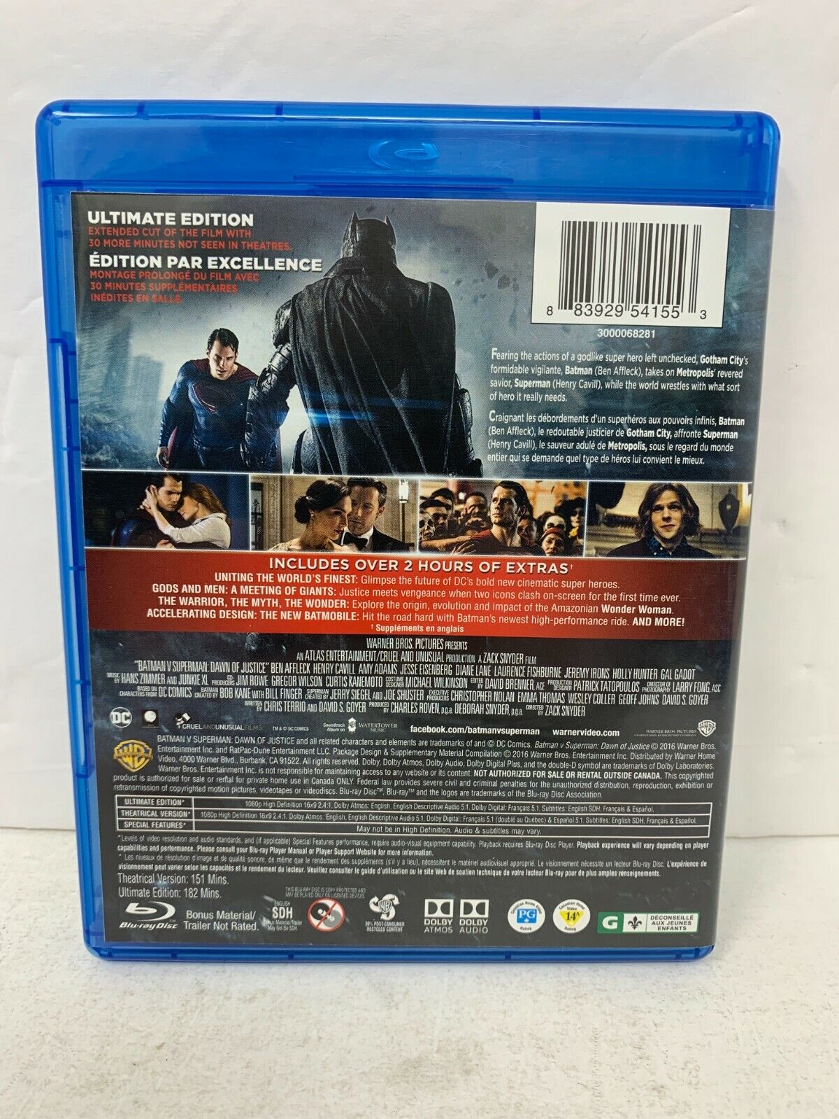 Batman v Superman: Dawn of Justice (Blu-ray) DC Movie Good Condition!!!