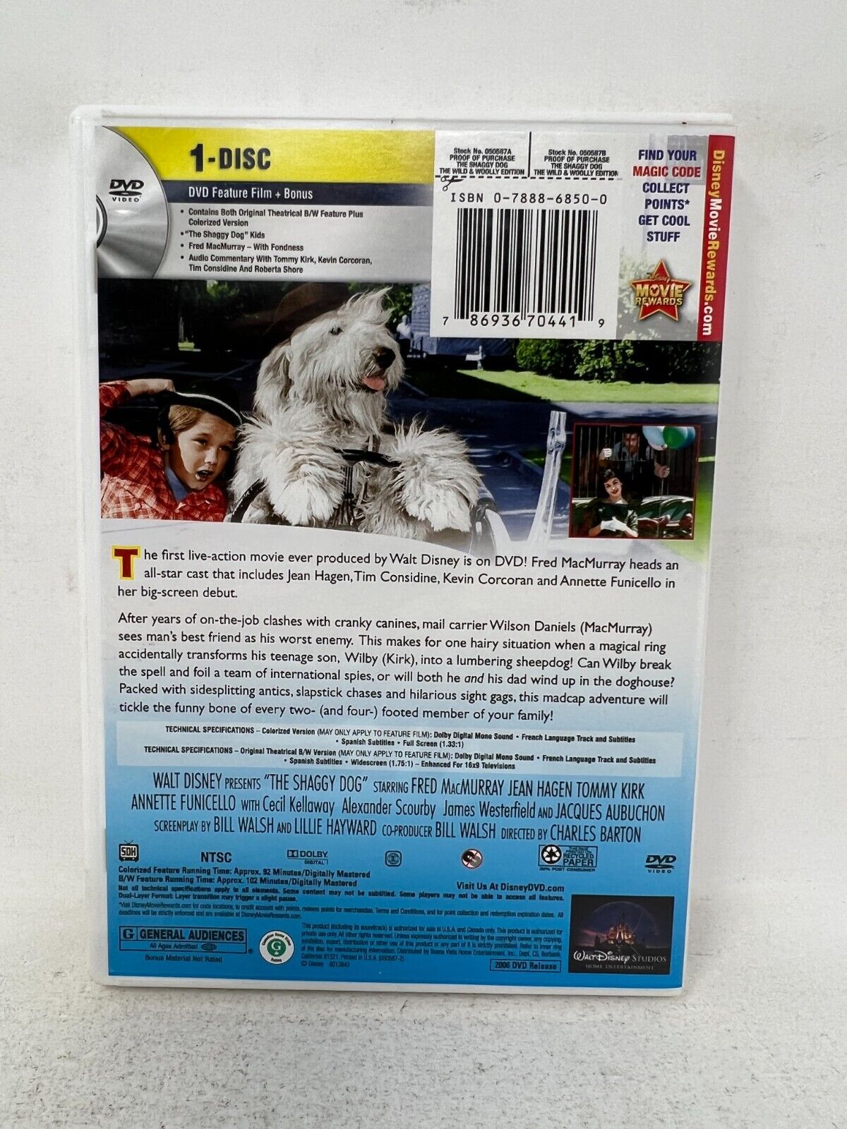 Disney The Shaggy Dog (DVD) Live Action Good Condition!!!