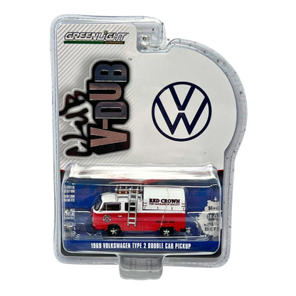 Greenlight Club V-Dub 1969 Volkswagen Type 2 Double Cab Pickup 1:64 Diecast