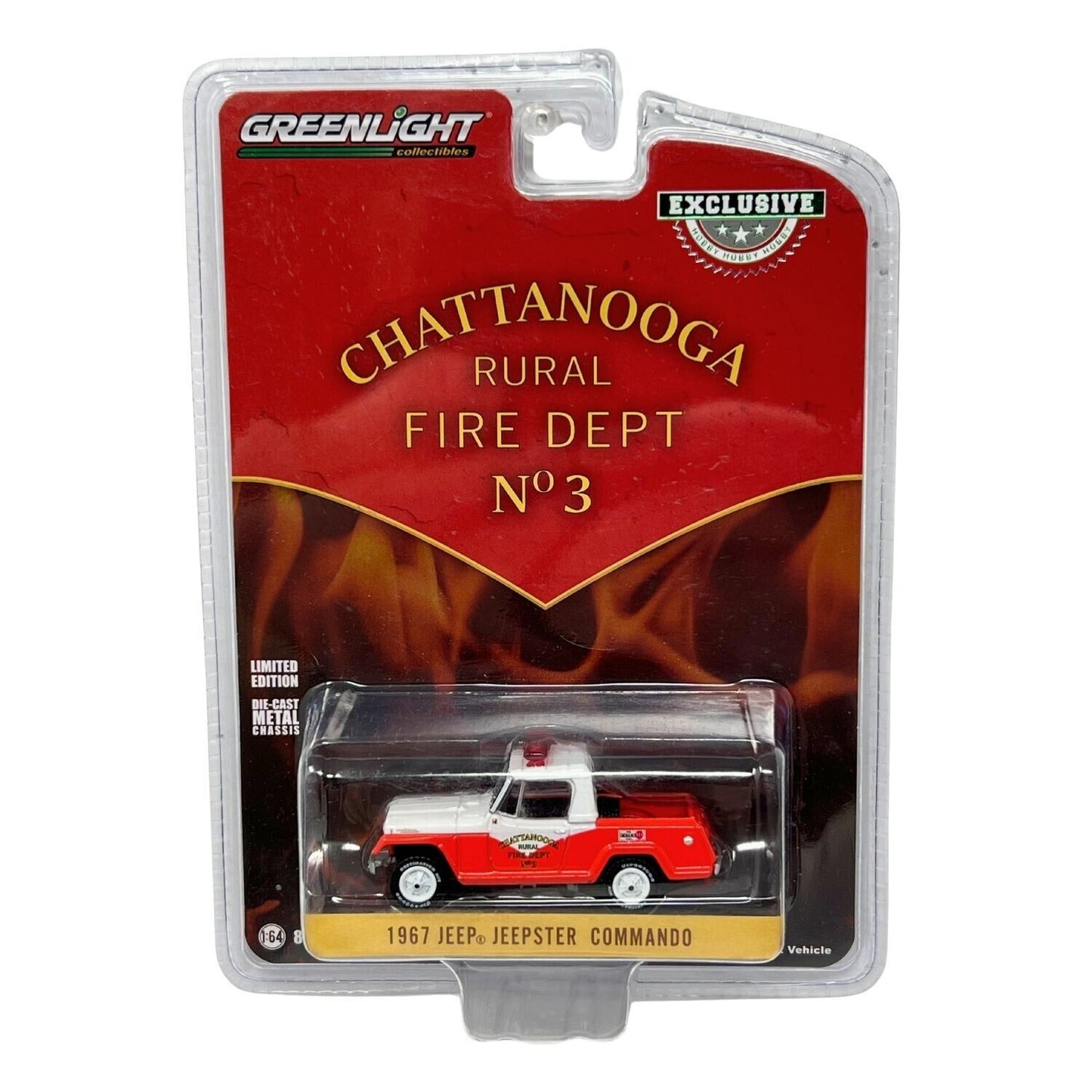 Greenlight Chattanooga Fire Dept. 1967 Jeep Jeepster Commando 1:64 Diecast