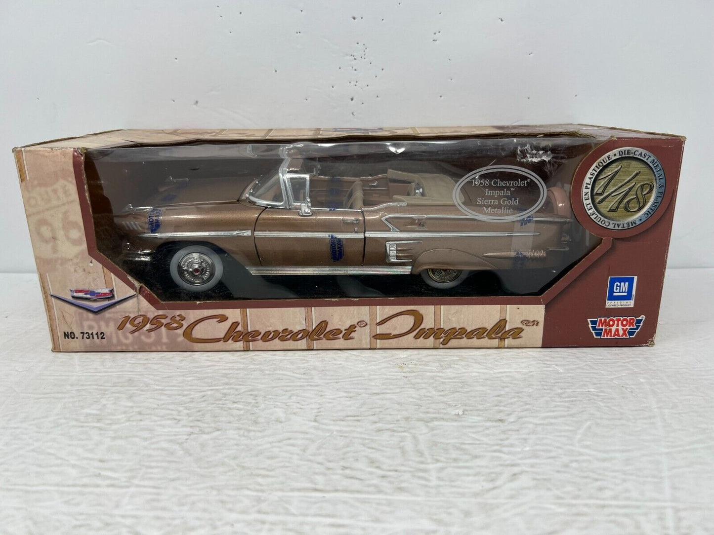 Motormax 1958 Chevrolet Impala Sierra Gold Metallic 1:18 Diecast