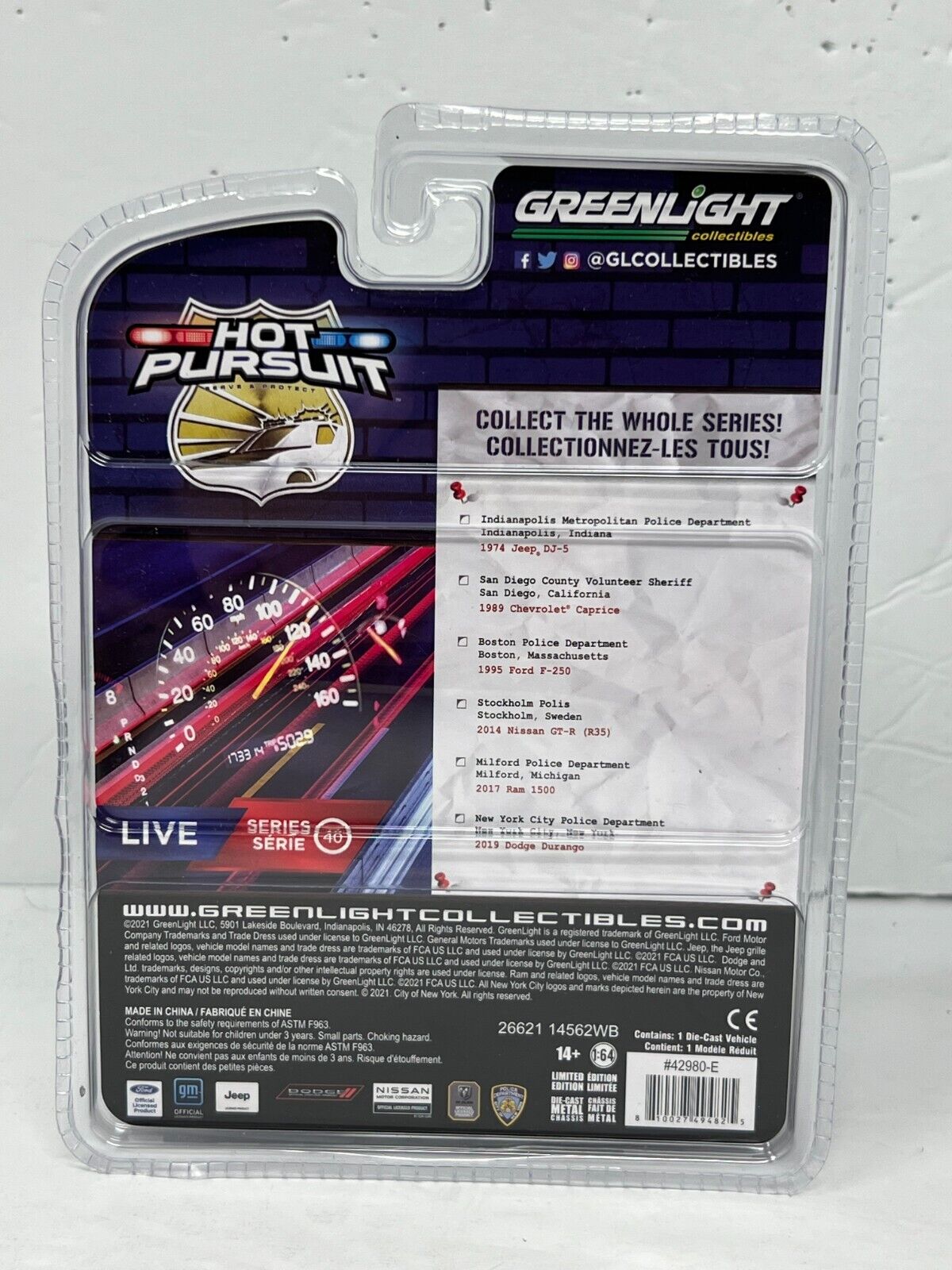 Greenlight Hot Pursuit 2017 Ram 1500 1:64 Diecast