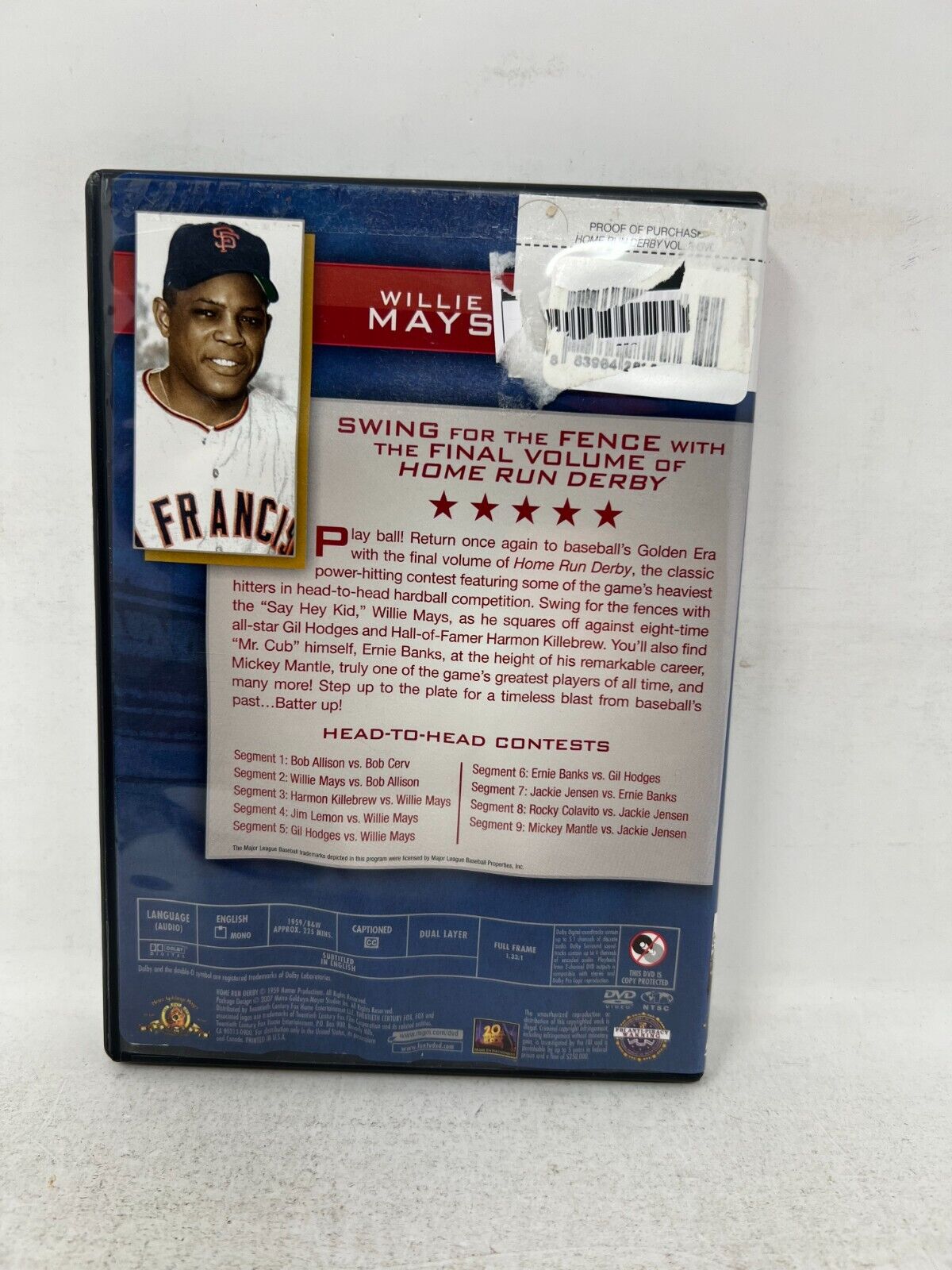 Home Run Derby Volume 3 (DVD) Willie Mays Sports Good Condition!!!