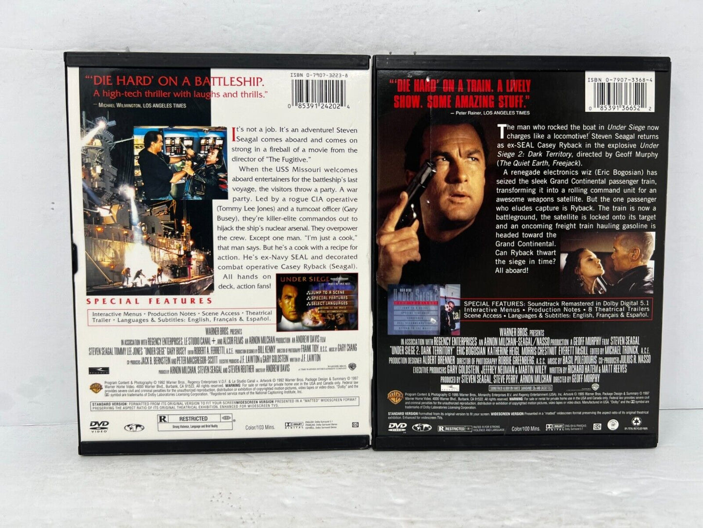 Under Siege & Under Siege Dark Territory (DVD) Action Good Condition!!!